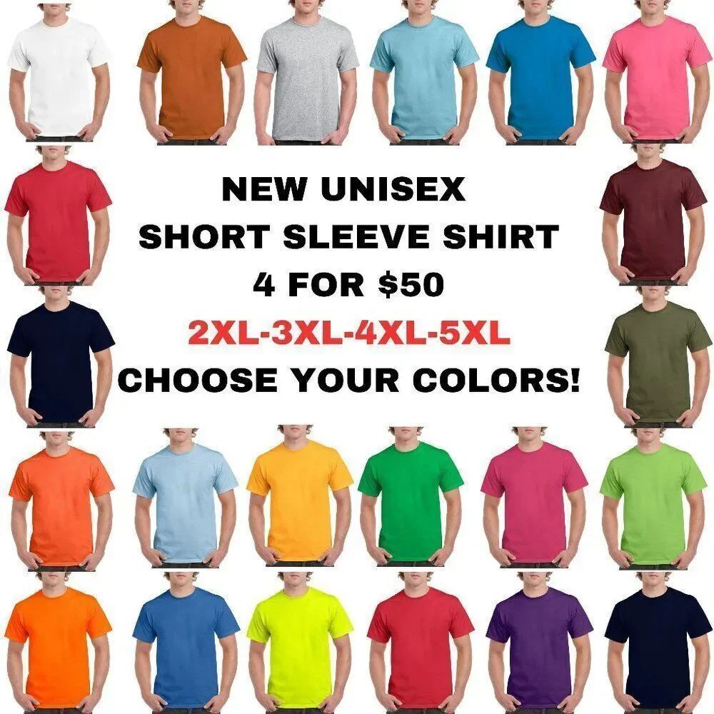 NEW UNISEX CREW NECK T-SHIRT SHORT SLEEVE 4 FOR $50 PICK YOUR OWN COLORS!